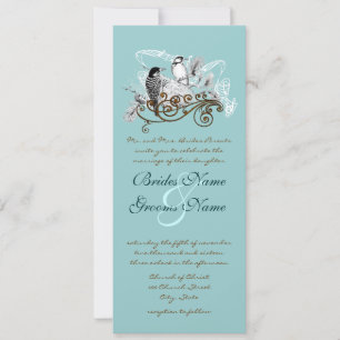 Convite de Casamento Pássaros de Amor Vintage