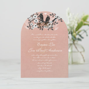 Convite de Casamento Pássaros do Amor com Glacê Ro