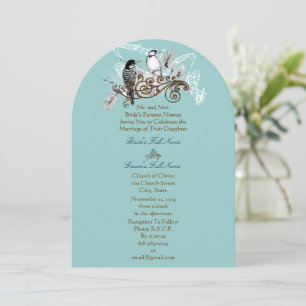 Convite de Casamento Pássaros do Amor Vintage