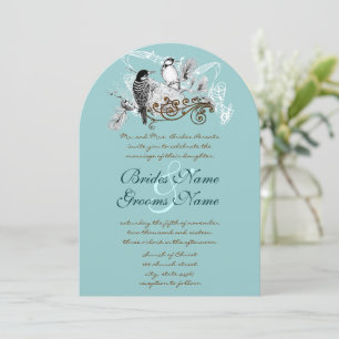 Convite de Casamento Pássaros do Amor Vintage