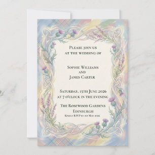 Convite de Casamento Pastel Celtic Thistle