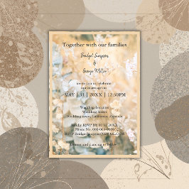 Convite de Casamento Pastel de Campo de Flores Sil