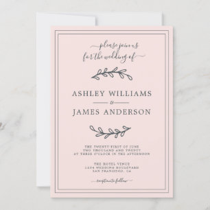 Convite de Casamento Pastel Pink