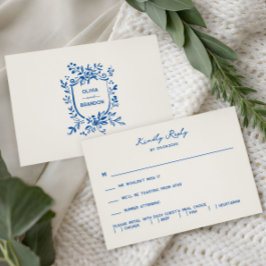 Convite de Casamento Pastoral Caprichoso Azul Fran
