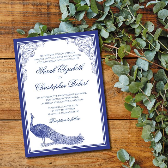 Convite de Casamento Pavão (Criador carregado)