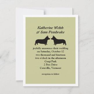 Convite de Casamento Pembroke Welsh Corgis