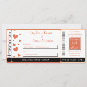 Convite de Casamento Penguin Love/Passar de Embarq