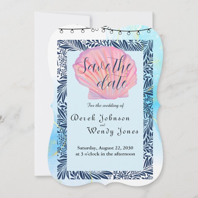 Convite De Casamento Pensado Na Praia (Frente)