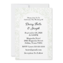 Convite de Casamento Peônia Verde Sage em Chinoise