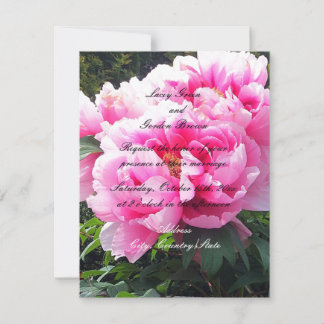 Convite de Casamento Peônias Rosa Bonito