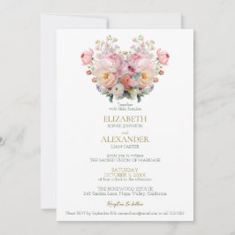 Convite de Casamento Peony Whisper