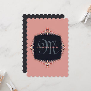 Convite de Casamento Pequena Orquídea Rosa Monogra