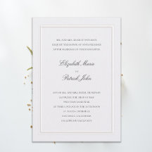 Convite de Casamento Pérola em Moldura Dupla Cláss