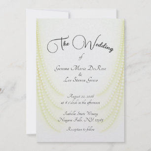 Convite de Casamento Pérolas Brancas Elegantes