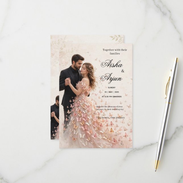 Convite de casamento personalizado  (Frente/Verso In Situ)