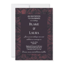 Convite de Casamento Personalizado Batik Black Fig