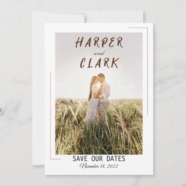 Convite de Casamento Personalizado, Bonito e Brilh (Frente)