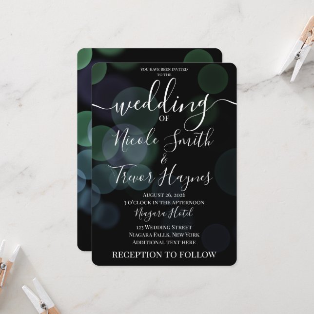 Convite de Casamento Personalizado com Bolhas Boke (Frente/Verso In Situ)