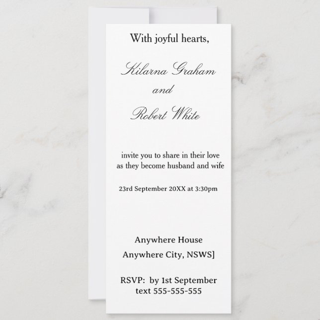 Convite de Casamento Personalizado com Foto Modern (Frente)