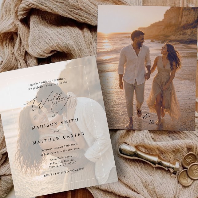Convite de Casamento Personalizado com Foto Orçame (Budget Photo Custom Wedding Invitation)
