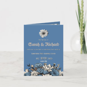 Convite de Casamento Personalizado com Jeans e Flo