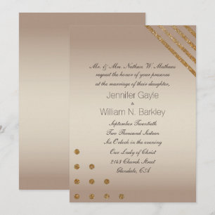 Convite de Casamento Personalizado com Ouro e Cham