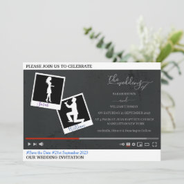 Convite de casamento personalizado com tema Youtub