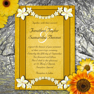 Convite De Casamento Personalizado De Dourado Bran