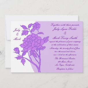 Convite De Casamento Personalizado De Flor Roxo
