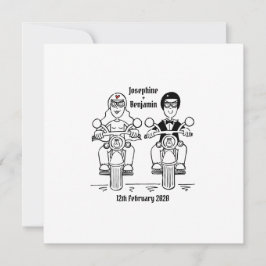Convite de casamento personalizado de moto de moto