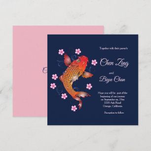 Convite De Casamento Personalizado De Peixes Koi
