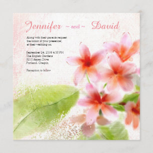 Convite De Casamento Personalizado De Plumeria Wat