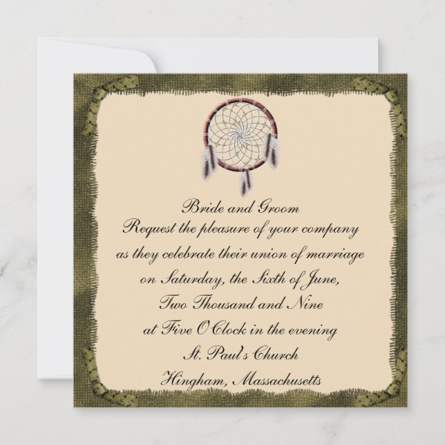 Convite de Casamento Personalizado do Dreamcatcher (Frente)