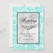 Convite de casamento personalizado do legado teal 