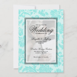 Convite de casamento personalizado do legado teal