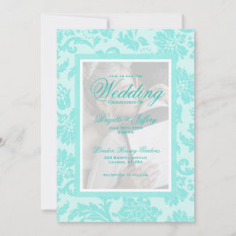 Convite de casamento personalizado do legado teal