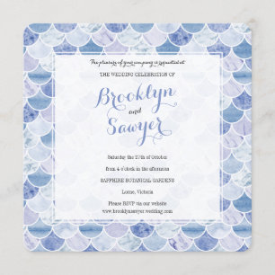 Convite de Casamento Personalizado do Mosaico Azul