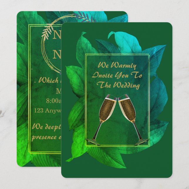 Convite de Casamento Personalizado Elegante 1 (Frente/Verso)