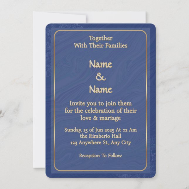 Convite de Casamento Personalizado Elegante 10 (Frente)