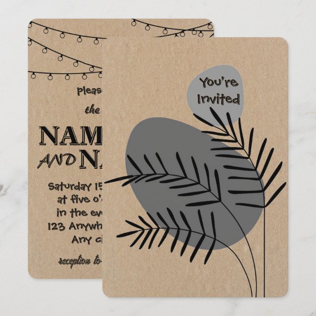 Convite de Casamento Personalizado Elegante 6 (Frente/Verso)