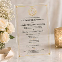 Convite de Casamento Personalizado em Acrílico Tra