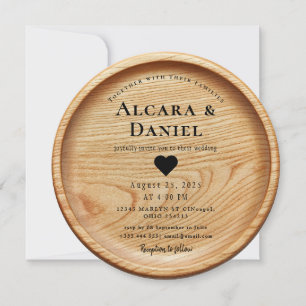 Convite de Casamento Personalizado em Madeira