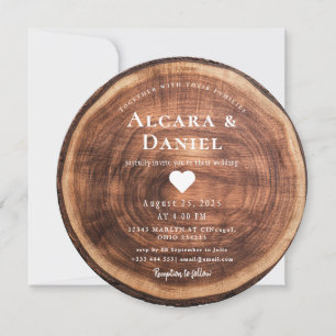 Convite de Casamento Personalizado em Madeira