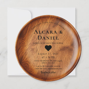 Convite de Casamento Personalizado em Madeira