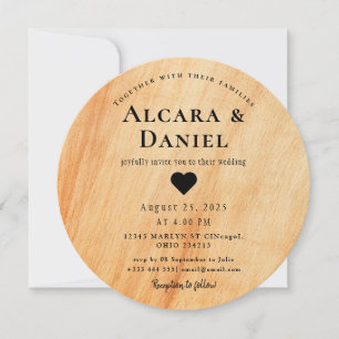 Convite de Casamento Personalizado em Madeira