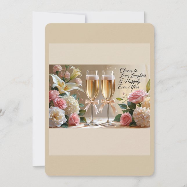 Convite de Casamento Personalizado - Felizes para  (Frente)