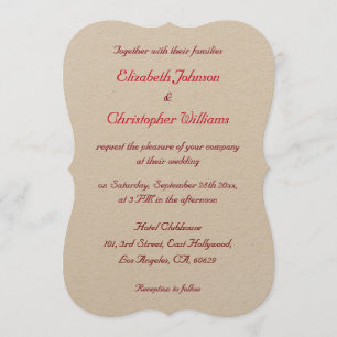 Convite de Casamento Personalizado Kraft Simples e