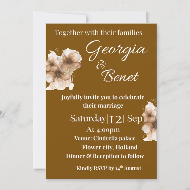 Convite de Casamento Personalizado Minimalista Mar (Frente)