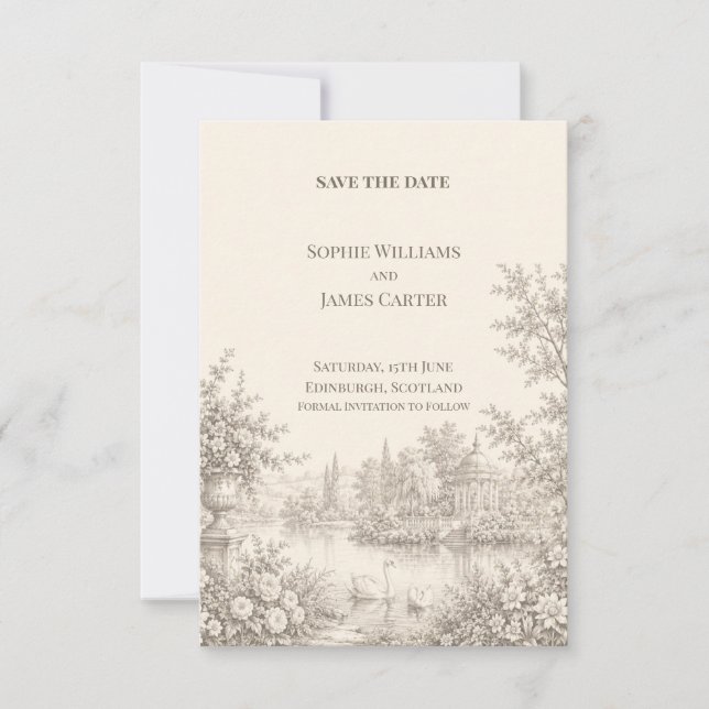 Convite de casamento personalizado para salvar a d (Frente)