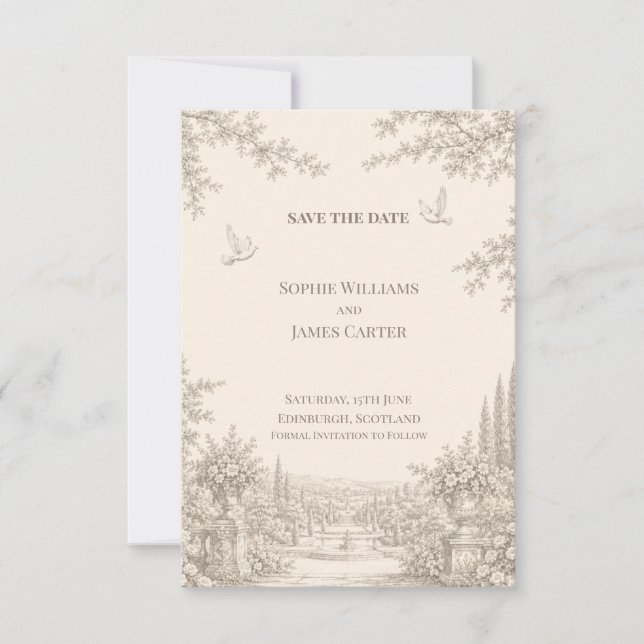 Convite de Casamento Personalizado Save the Date (Frente)